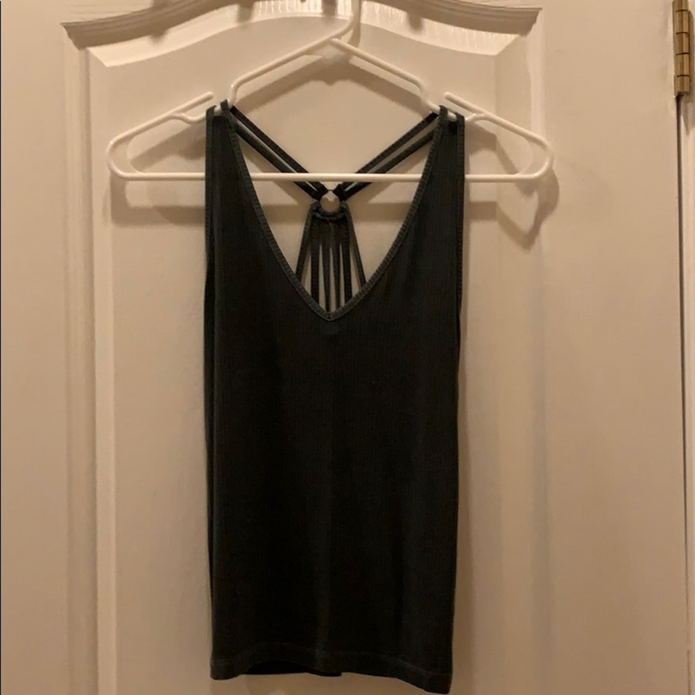 NWT Black Ribbed Strappy Tank